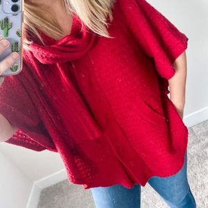 Anthropologie Sparrow Red Wool Sweater Size Large